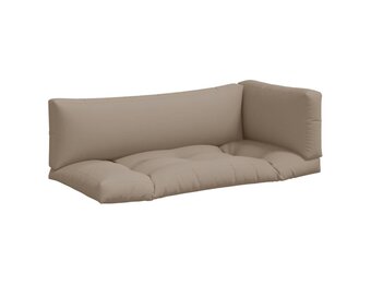 3-delige Palletkussens Set, Stof Taupe - 34% Korting