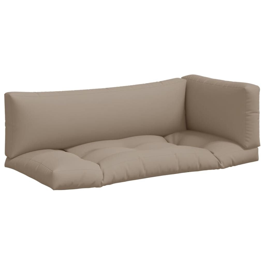 3-delige Palletkussens Set, Stof Taupe - 34% Korting