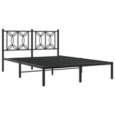 VidaXL Bedframe met hoofdbord Metaal Zwart 135x190 cm - 47% Korting