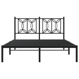 VidaXL Bedframe met hoofdbord Metaal Zwart 135x190 cm - 47% Korting