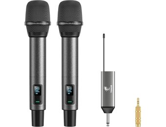 Draadloze Microfoon Set met 61% Korting - UHF 80m Bereik