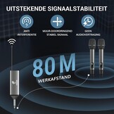 Draadloze Microfoon Set met 61% Korting - UHF 80m Bereik