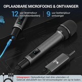 Draadloze Microfoon Set met 61% Korting - UHF 80m Bereik