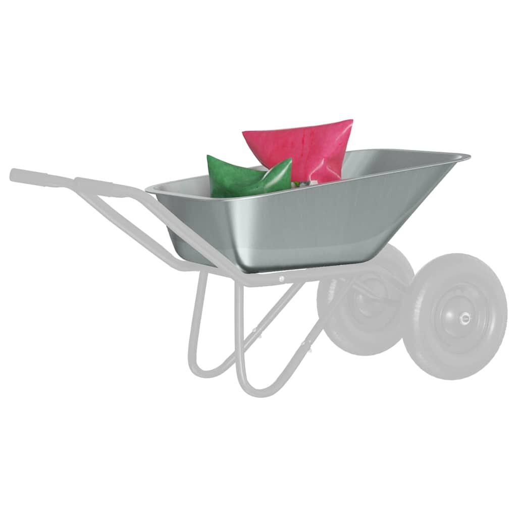 VidaXL Kruiwagenbak van Staal - Zilver - 88x60x32cm - 34% Korting