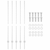 VidaXL Hekpalen 5 stuks Zilver 180cm - Gepoedercoat Staal - 33% Korting