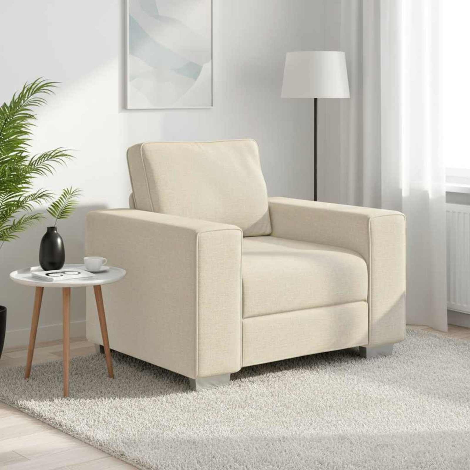 Comfortabele Beige Linnen Sofa Stoel 100 cm - 35% Korting!