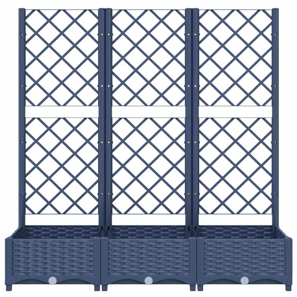 Plantenbak met Latwerk 120x40x121,5 cm - Donkergrijs Polypropeen - 34% Korting
