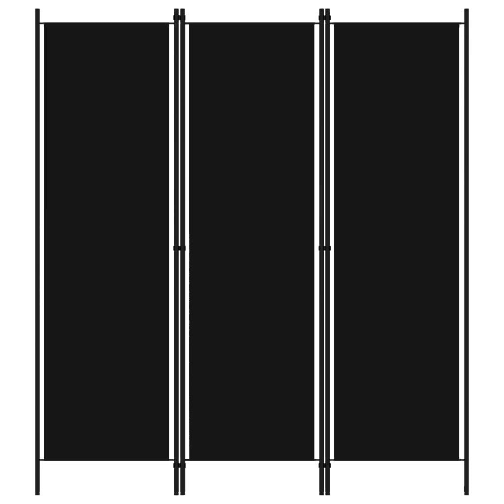 Kamerscherm 3 Panelen 150x180 cm Zwart - 33% Korting
