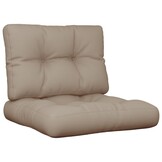 VidaXL Palletkussens Set (2 stuks) Taupe - 34% Korting