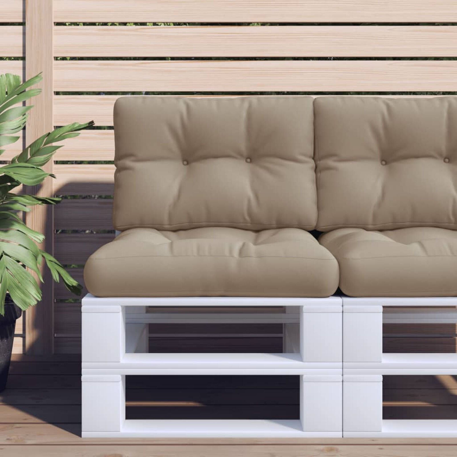 VidaXL Palletkussens Set (2 stuks) Taupe - 34% Korting