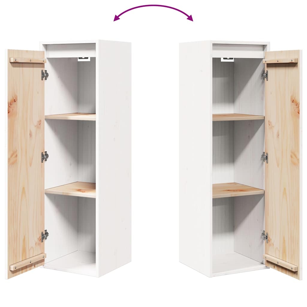 VidaXL Wandkast 30x30x100cm Grenenhout Wit - 34% Korting!