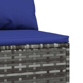 VidaXL Tuinmiddenbank met Kussens - Poly Rattan Grijs - 35% Korting