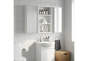 Witte Badkamerkast van Hout - 40x16x62,5 cm - 34% Korting