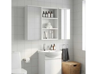 Witte Badkamerkast van Hout - 40x16x62,5 cm - 34% Korting