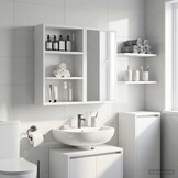 Witte Badkamerkast van Hout - 40x16x62,5 cm - 34% Korting