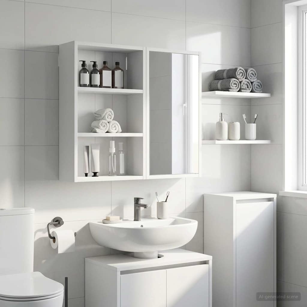 Witte Badkamer Wandkast 40x16x62,5 cm Hout - 58% Korting