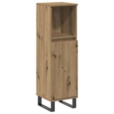Badkamerkast bewerkt hout 30x30x100 cm - Artisanaal Eiken (54% Korting)