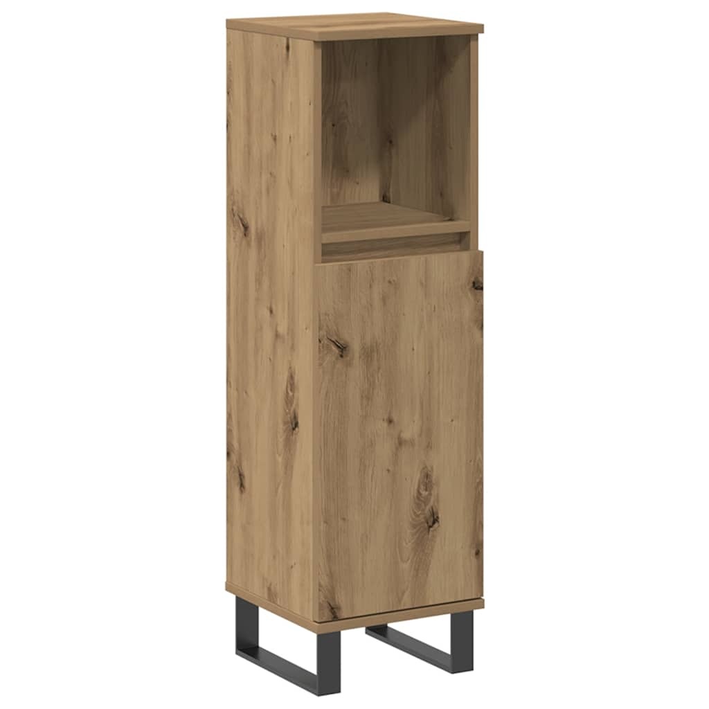Badkamerkast bewerkt hout 30x30x100 cm - Artisanaal Eiken (54% Korting)