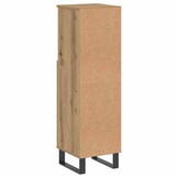 Badkamerkast bewerkt hout 30x30x100 cm - Artisanaal Eiken (54% Korting)