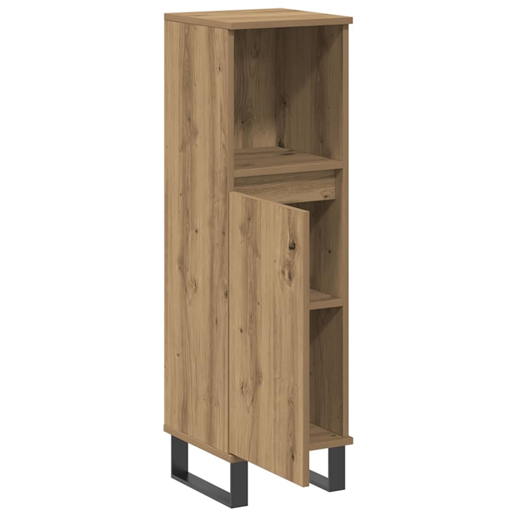 Badkamerkast bewerkt hout 30x30x100 cm - Artisanaal Eiken (54% Korting)
