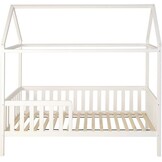 Houten Huisbed voor Kinderen | Wit | 200x90 cm | met Hek | 50% Korting