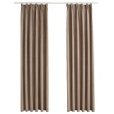 vidaXL Gordijnen verduisterend met haken 2 st 140x245 cm taupe