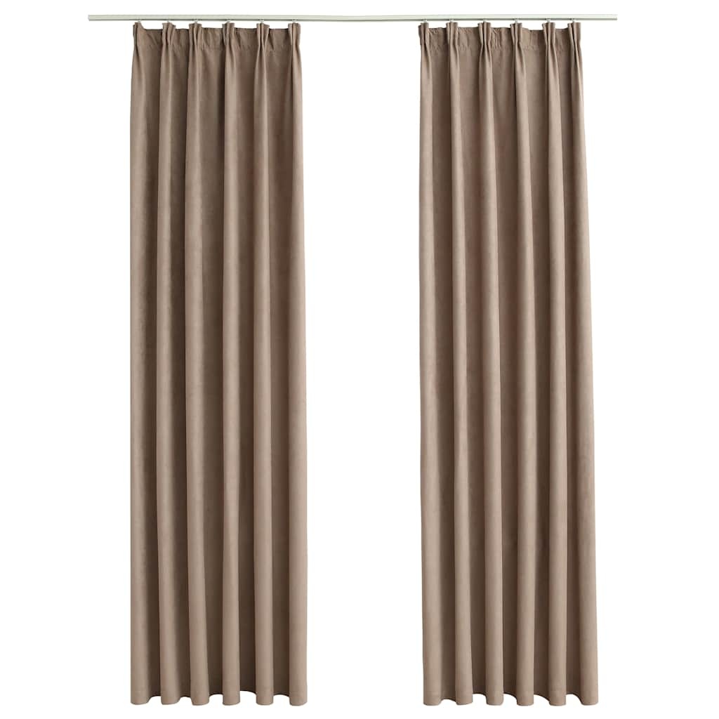 vidaXL Gordijnen verduisterend met haken 2 st 140x245 cm taupe