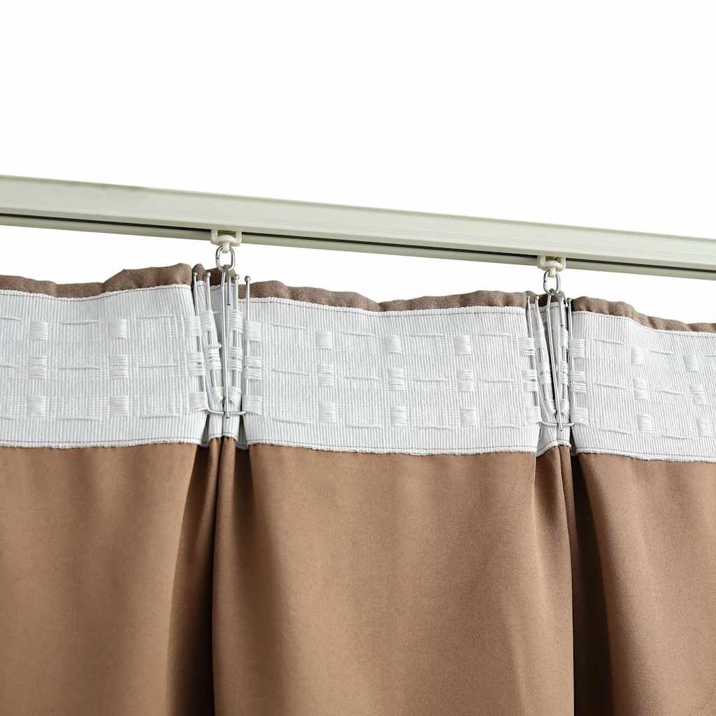 vidaXL Gordijnen verduisterend met haken 2 st 140x245 cm taupe