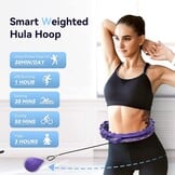 Smart hoelahoep voor volwassenen, intelligente gewogen fitnesshoepel plus maat met 27 afneembare knopen, voor vrouwen en mannen, voor vetverbrandende workout thuis