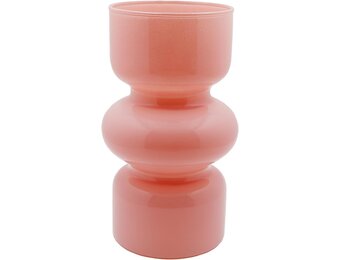 Glazen Vaas Geometrisch Roze 18 cm Hoog | Voor Droog- & Kunstbloemen | Modern Scandinavisch Design