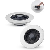 3-in-1 Keukengootsteen Stop voor Gootsteen 75-82mm | RVS & ABS | Stopfunctie, Zeef & Afvalmand