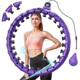 Smart hoelahoep voor volwassenen, intelligente gewogen fitnesshoepel plus maat met 27 afneembare knopen, voor vrouwen en mannen, voor vetverbrandende workout thuis