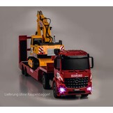 Carson Mercedes-Benz Arocs Goldhofer 2.4G 100% RTR, op afstand bestuurd voertuig, bouwvoertuig met functies licht en geluid, incl. batterijen en afstandsbediening, rood