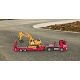Carson Mercedes-Benz Arocs Goldhofer 2.4G 100% RTR, op afstand bestuurd voertuig, bouwvoertuig met functies licht en geluid, incl. batterijen en afstandsbediening, rood