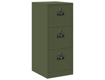 vidaXL Bestandenkast Olijf Groen 44 x 50 x 106,5 cm Koudgewalst Staal