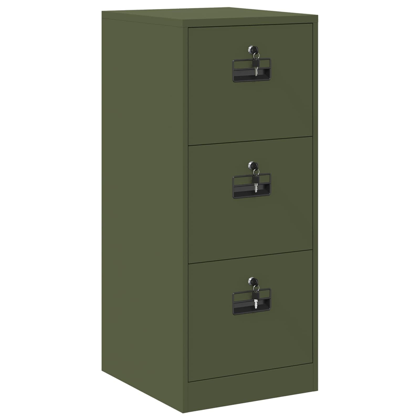 vidaXL Bestandenkast Olijf Groen 44 x 50 x 106,5 cm Koudgewalst Staal