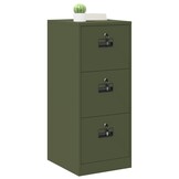vidaXL Bestandenkast Olijf Groen 44 x 50 x 106,5 cm Koudgewalst Staal