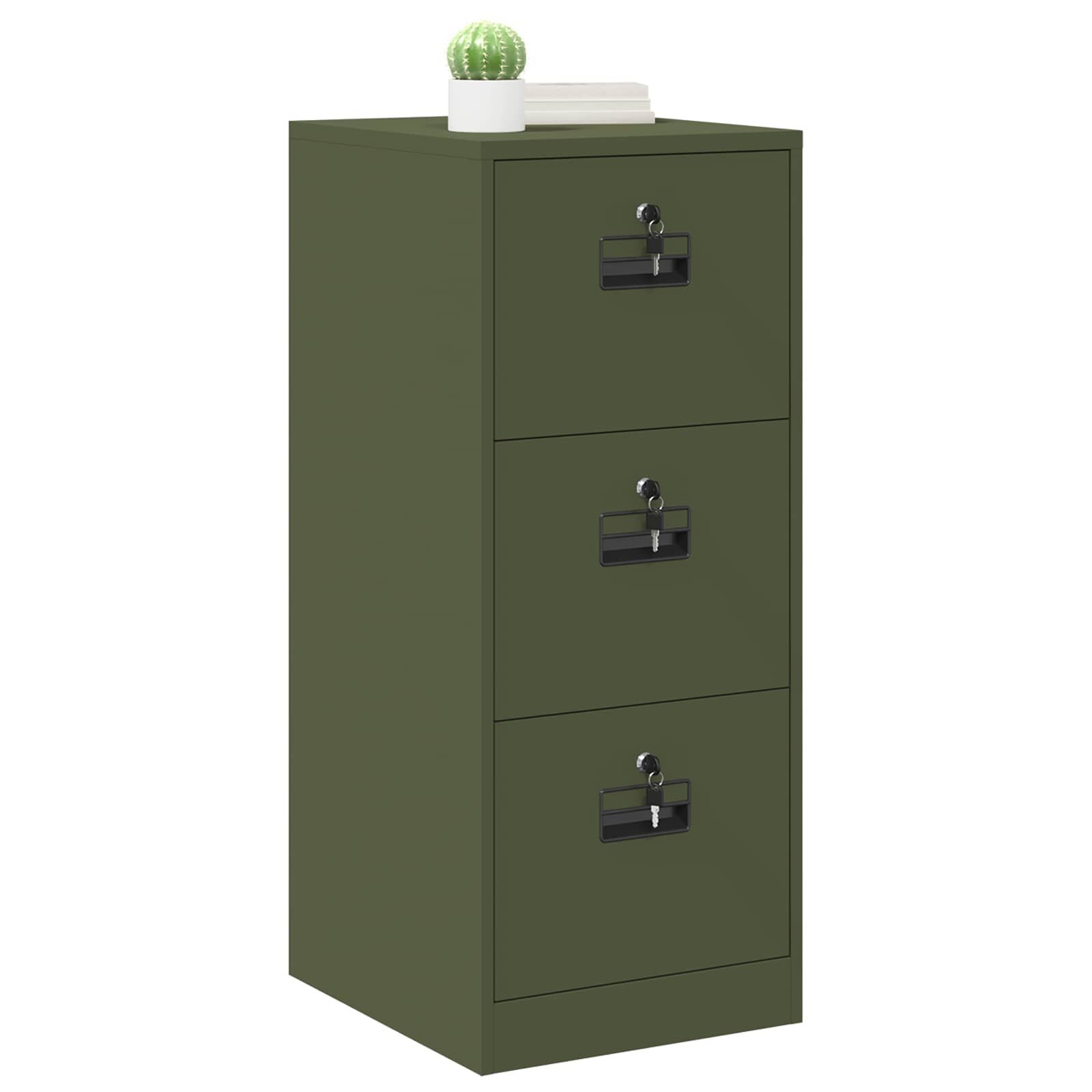 vidaXL Bestandenkast Olijf Groen 44 x 50 x 106,5 cm Koudgewalst Staal