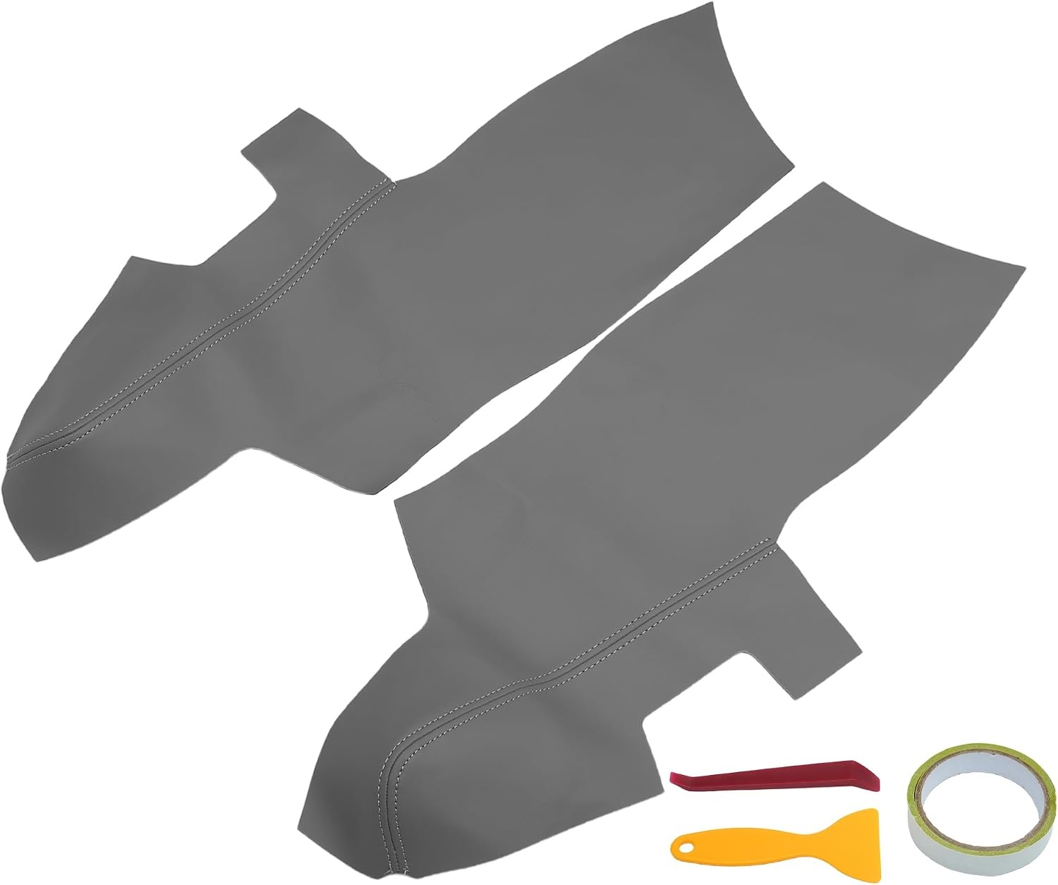 Deurpaneel Armsteunhoes voor Hyundai Santa Fe 2006-2012 | Grijs Microvezel Leer | 1 Paar | 67x29cm