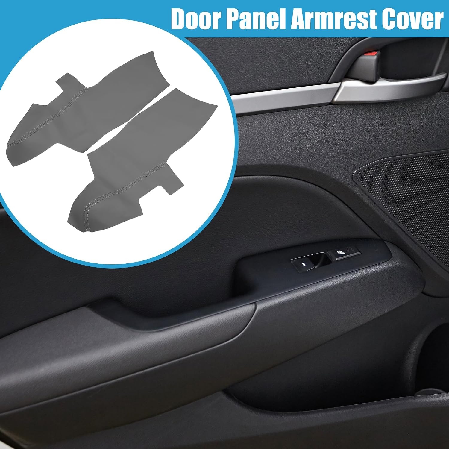 Deurpaneel Armsteunhoes voor Hyundai Santa Fe 2006-2012 | Grijs Microvezel Leer | 1 Paar | 67x29cm