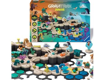 Ravensburger Verlag GmbH Ravensburger GraviTrax Junior Starterset XXL - Uitbreidbare knikkerbaan voor kinderen, knikkerbaan gemaakt van milieuvriendelijke materialen met themawerelden, educatief speelgoed en constructiespeelgoed vanaf 3 jaar