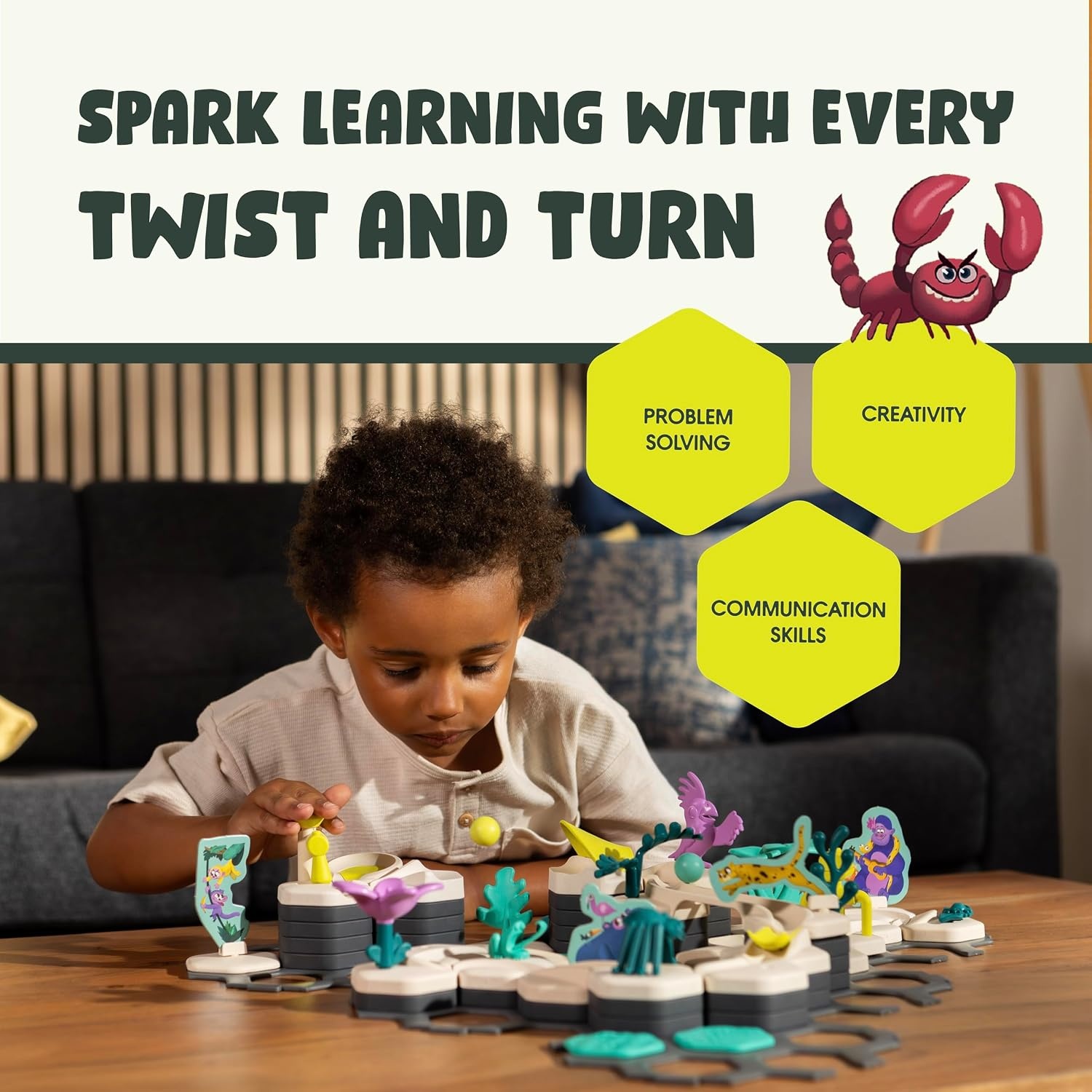 Ravensburger Verlag GmbH Ravensburger GraviTrax Junior Starterset XXL - Uitbreidbare knikkerbaan voor kinderen, knikkerbaan gemaakt van milieuvriendelijke materialen met themawerelden, educatief speelgoed en constructiespeelgoed vanaf 3 jaar