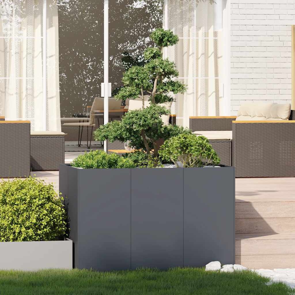 vidaXL Plantenbak 120x80x80 cm staal antracietkleurig