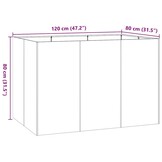 vidaXL Plantenbak 120x80x80 cm staal antracietkleurig