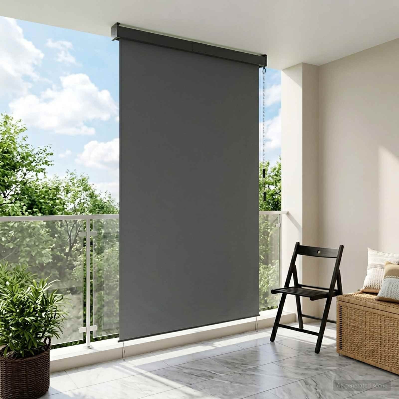 vidaXL Rolgordijn Lichtgrijs 60 x 250 cm Stof en Aluminium