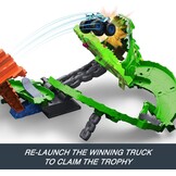 Hot Wheels Monster Trucks Sharks vs. Dino's vernietiging van de draak pistenset met Great Bite en Rageasaur schaal 1:64 om de Zyborg-Nemesis JGB06 te race en te overwinnen