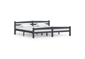 Bedframe Grenenhout Donkergrijs 200x200 cm - 54% Korting