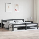 vidaXL Bedframe massief grenenhout donkergrijs 200x200 cm