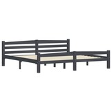 vidaXL Bedframe massief grenenhout donkergrijs 200x200 cm
