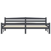 vidaXL Bedframe massief grenenhout donkergrijs 200x200 cm